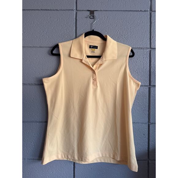 NWOT Women's Greg Normal Butter Yellow Academia Golf Tennis Polo size XL Preppy - Picture 2 of 4